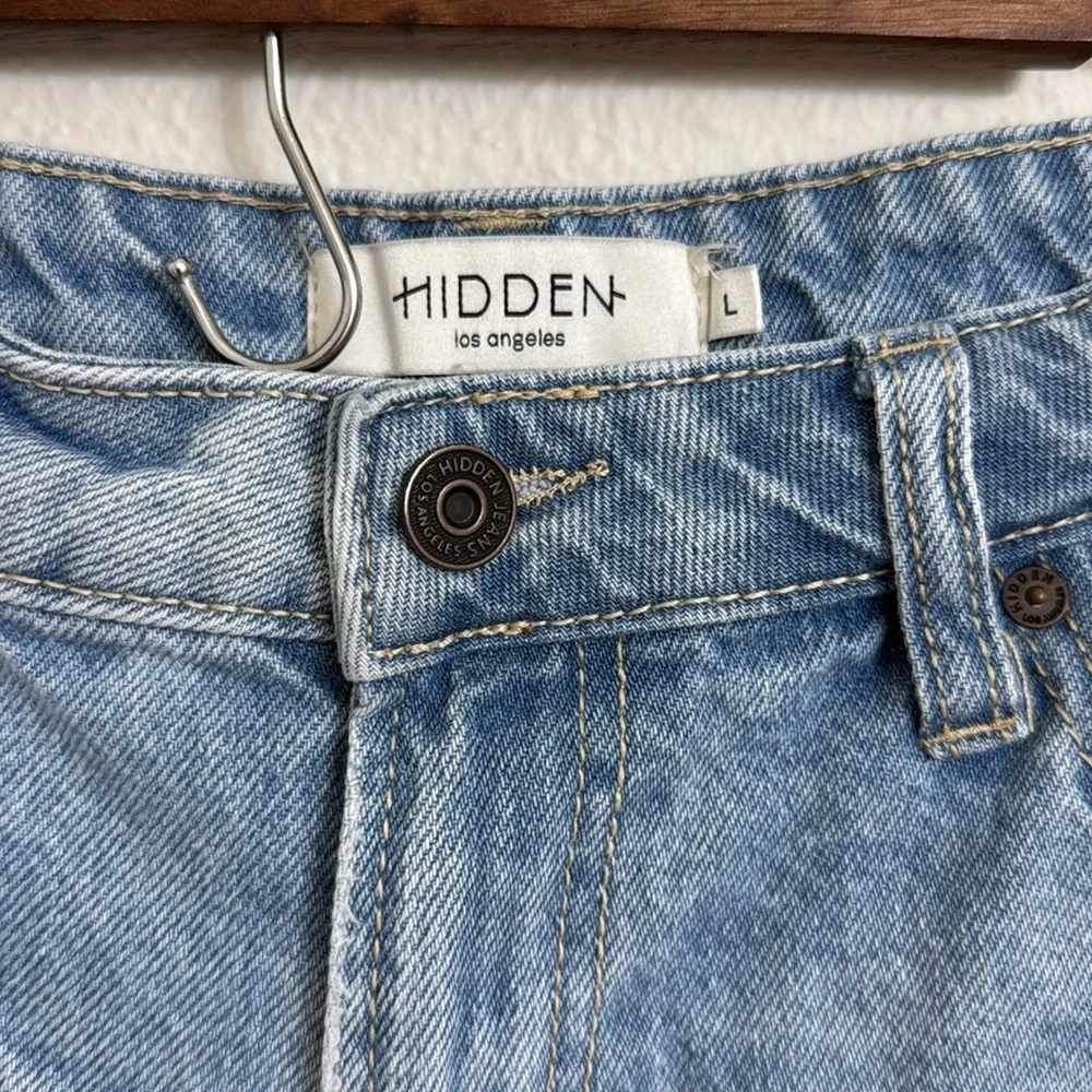 Hidden Distressed Jean Shorts - Picture 5 of 8